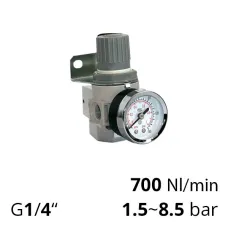 Регулятор тиску повітря з манометром 1/4"~1/2", 10 бар, до 1400 л/хв (серія  SA-RM10-08) 