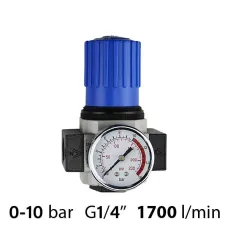 Регулятор тиску повітря з манометром M5~1", 10 бар, до 11500 л/хв (серія SA-RN 20-08)