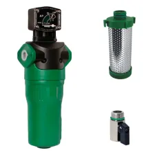 Модель: SCC-FJ20-25-G(H) РІЗЬБА ВХОДУ-ВИХОДУ ″ 1″ Вугільний фільтр для компресору 1 на 2,3 м³/хв з індикатором засмічення та БЕЗ КРІПЛЕННЯ З ІНДИКАТОРОМ