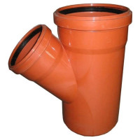 Трійник каналізаційний ПВХ VALROM 250x200х45° зовнішній
