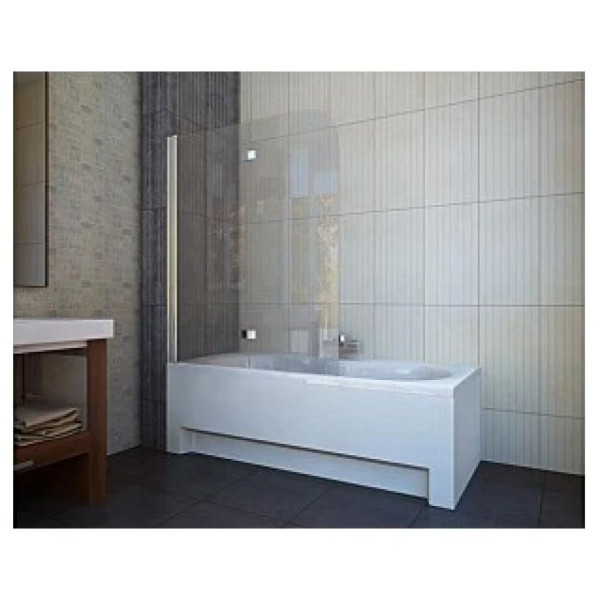 Шторка на ванну двоелементна KOLLER POOL Waterfall Line QP97 1150х1400 мм. chrome;grape - ліва