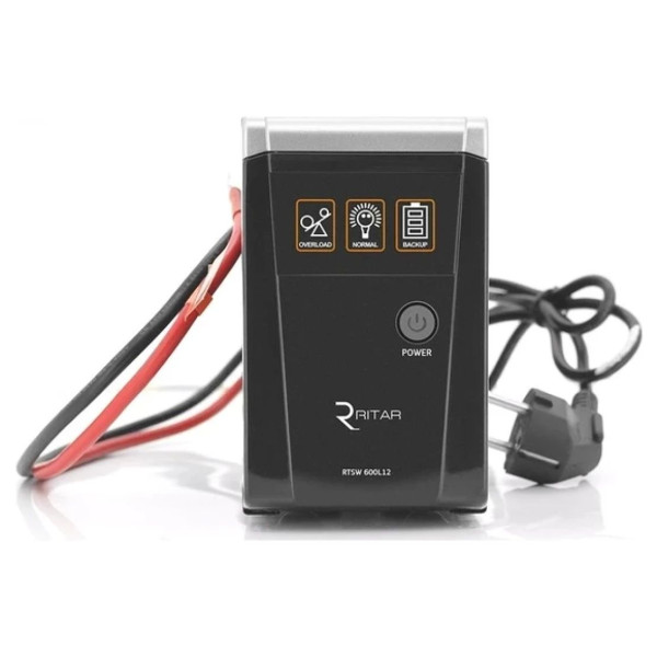 ДБЖ з правильною синусоїдою RITAR RTSW-600 LED (360Вт), 12В, під зовнішній АКБ (08301)