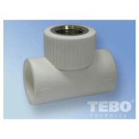 Трійник PPR ф25 х 3/4"В х 25 TEBO сірий 10/80