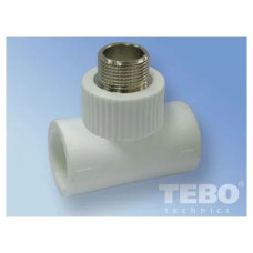 Трійник TEBO 32 х 1"З х 32  сірий