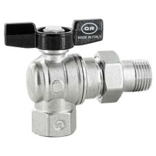 Кран кульовий з американкою кутовий OFFICINE RIGAMONTI 1/2"ЗВ PN16  метелик