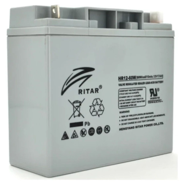 Акумуляторна батарея RITAR AGM HR12-60W, Gray Case, 12V 17.0Ah