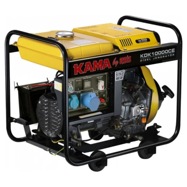 Генератор дизельний KAMA KDK10000CE (7.5 кВт , 220V, 4-тактний, Пуск: Ручний/Електростартер)