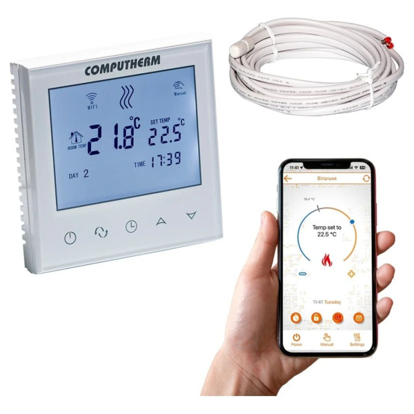Терморегулятор для теплої підлоги COMPUTHERM E230 Wi-Fi (16А)