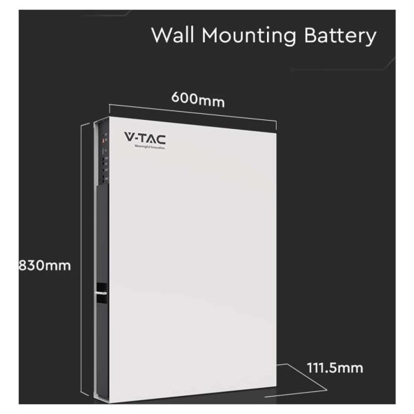 Акумуляторна батарея V-TAC LiFePO4 SLIM VT-48160 51,2V 160Аh 7.64kWh