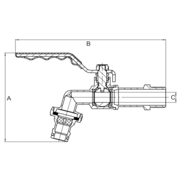 Кран поливальний ASG 1/2" з швидкоз'ємним  конектором (8/64)