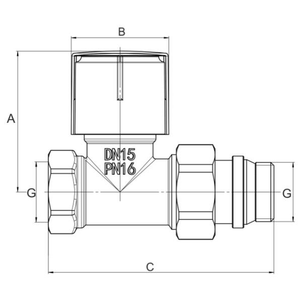 Кран радіаторний  ASG 1/2" SMART нижній (1/18)
