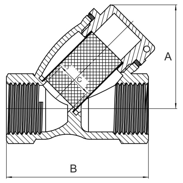 Фільтр грубої очистки ASG+ 3/4" нікель (8/64)