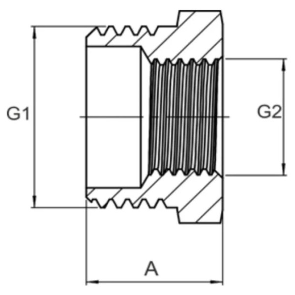 Футорка ASG 1 1/2"х1 1/4" нікель (1/192)