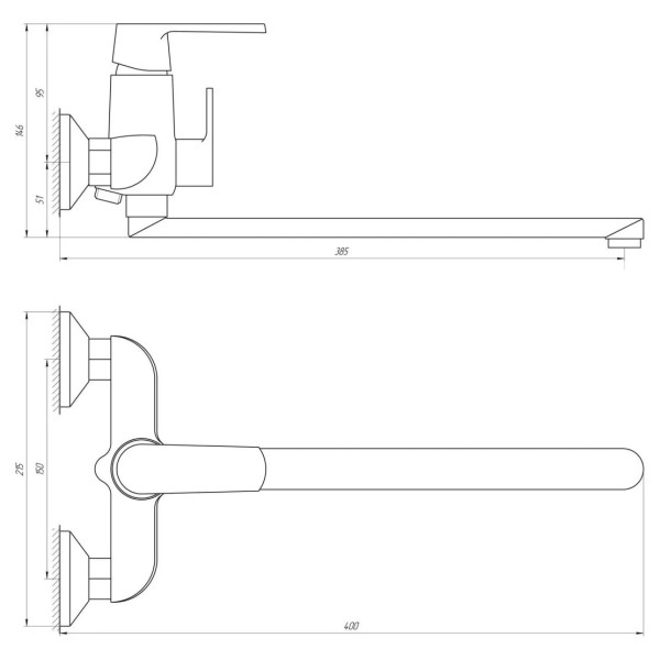 Змішувач для ванни Globus Lux Laguna GLA-0208