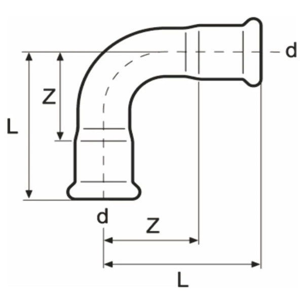 Кутник ASG INOX 90°х28