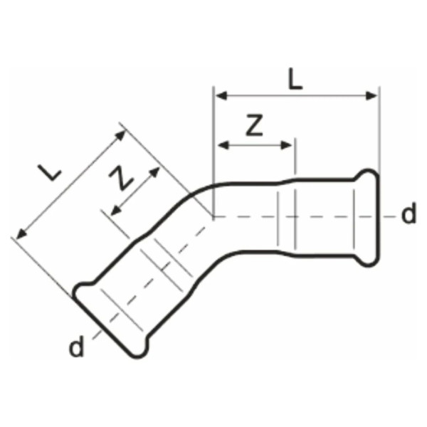 Кутник ASG INOX 45°х28