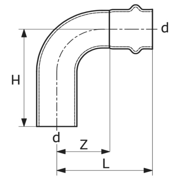 Кутник ASG INOX 90°х28 вн/зовн