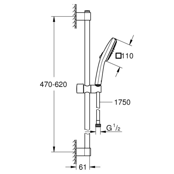 Душовий гарнітур GROHE Tempesta Cube 110