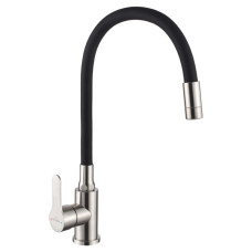 Змішувач для кухні INVENA Ksanti Inox, чорний/сатин 2-функц,