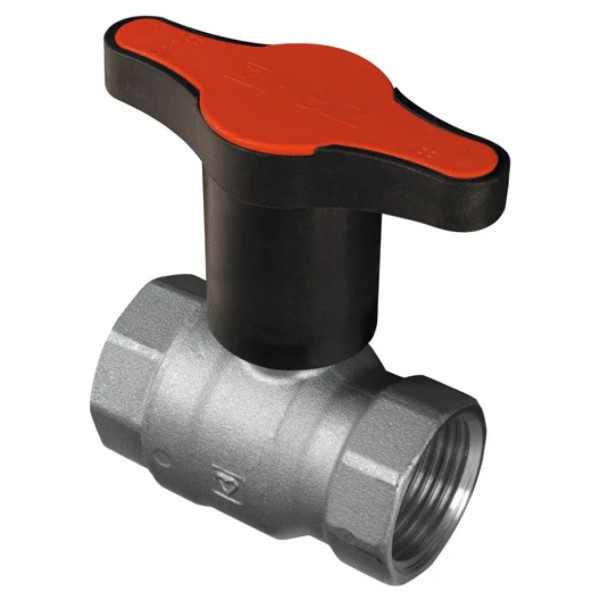 Кран кульовий HERZ 3/4" ВВ пластикова Т-подібна ручка, червона
