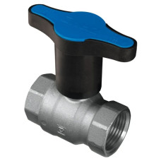 Кран кульовий HERZ 3/4" ВВ пластикова Т-подібна ручка, синя