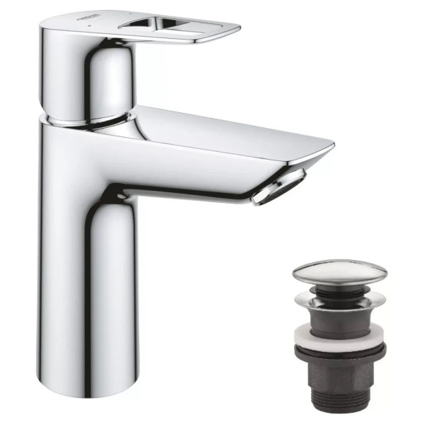 Змішувач для умивальника GROHE BauLoop New M-Size з донним клапаном
