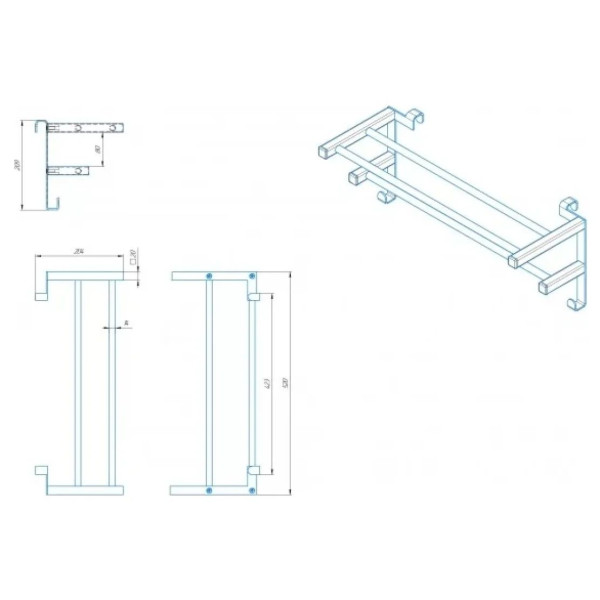Поличка MARIO Inox 520х204