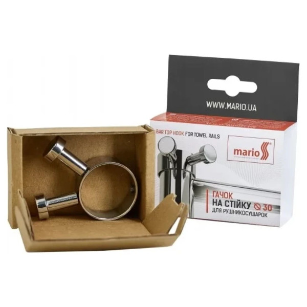 Гачок на стійку MARIO Inox ф30 для рушникосушарок