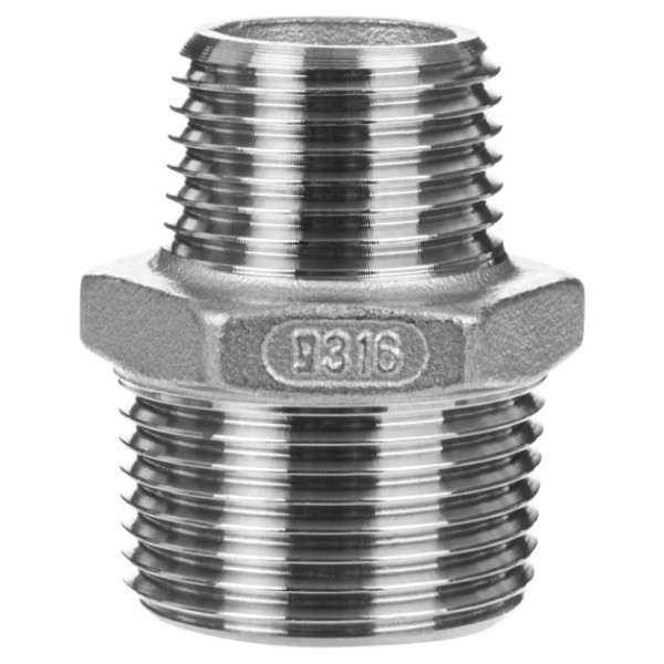Ніпель редукційний GEBO 1/2" х1/4" ЗЗ нержавійка