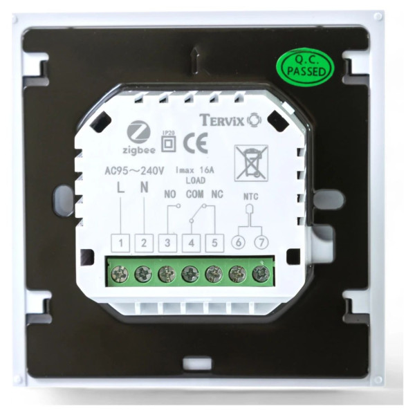 Термостат Tervix Proline з ZigBee, для теплої/електр/водяної підлоги, білий