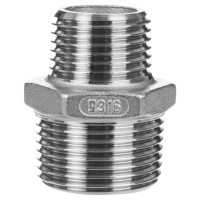 Ніпель редукційний GEBO 1/2" х3/8" ЗЗ нержавійка