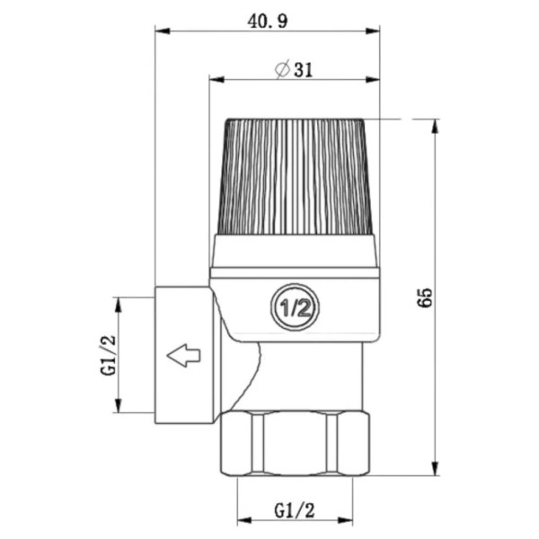 Клапан запобіжний ASG 1/2" 1,5 бар