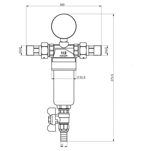 Фільтр самопромивний ASG 3/4" для гарячої води