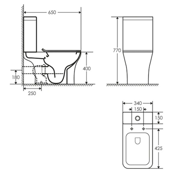 Унітаз підлоговий TOBIO TB-318 rimless з бачком, сидіння duroplast