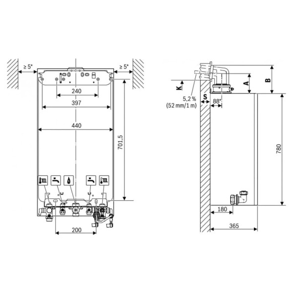 Котел газовий BOSCH GC5700 iW 24P 23 кВт конденсаційний двоконтурний