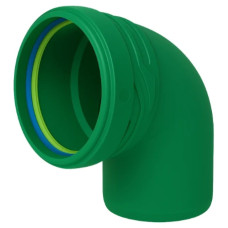 Коліно каналізаційне ASG R Line PP 110х87° зовнішнє (Зелене)