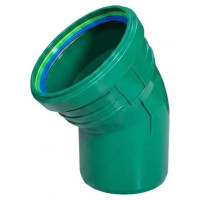 Коліно каналізаційне ASG R Line PP 160х30° зовнішнє (Зелене)