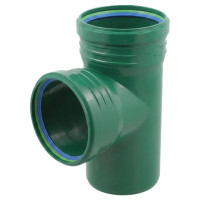 Трійник каналізаційний ASG R Line PP 110х110х87° зовнішній (Зелений)